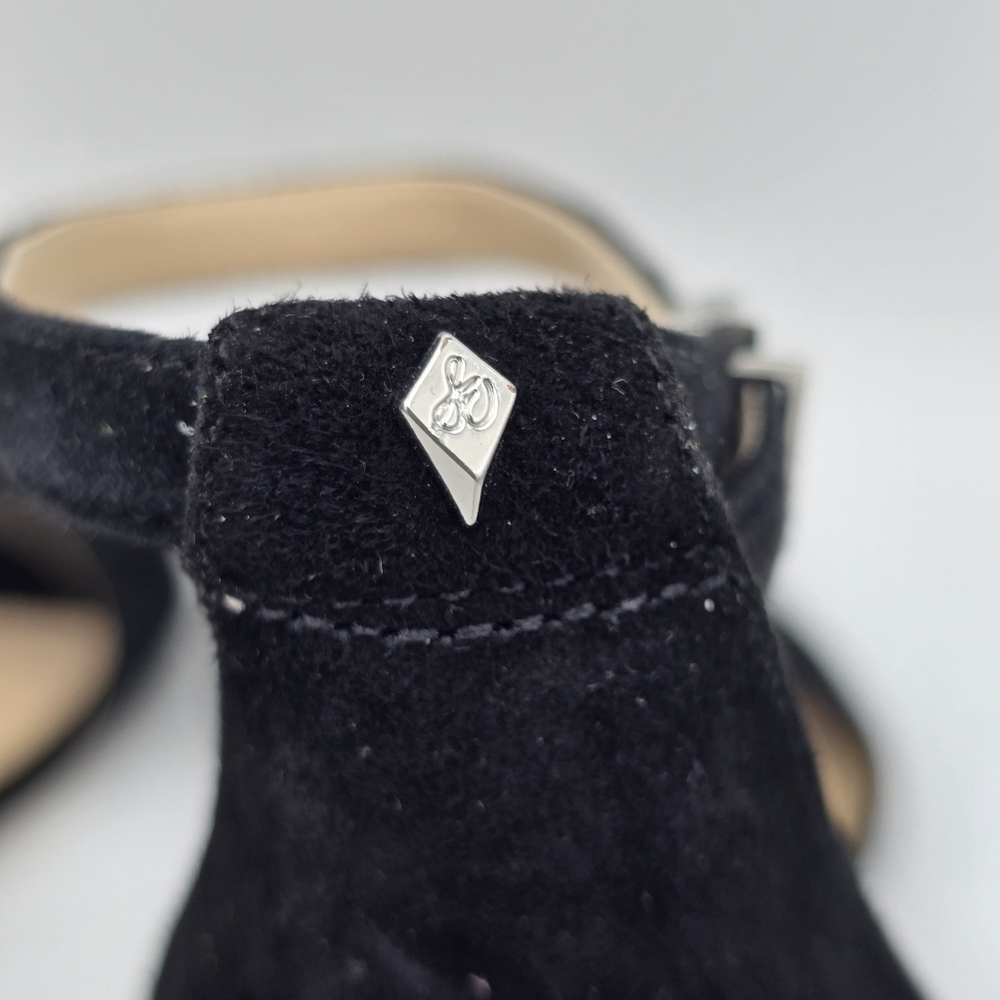 Sam Edelman Yaro Block Heel Ankle Strap Sandals, Black Suede, Women's 11M - Picture 9 of 16